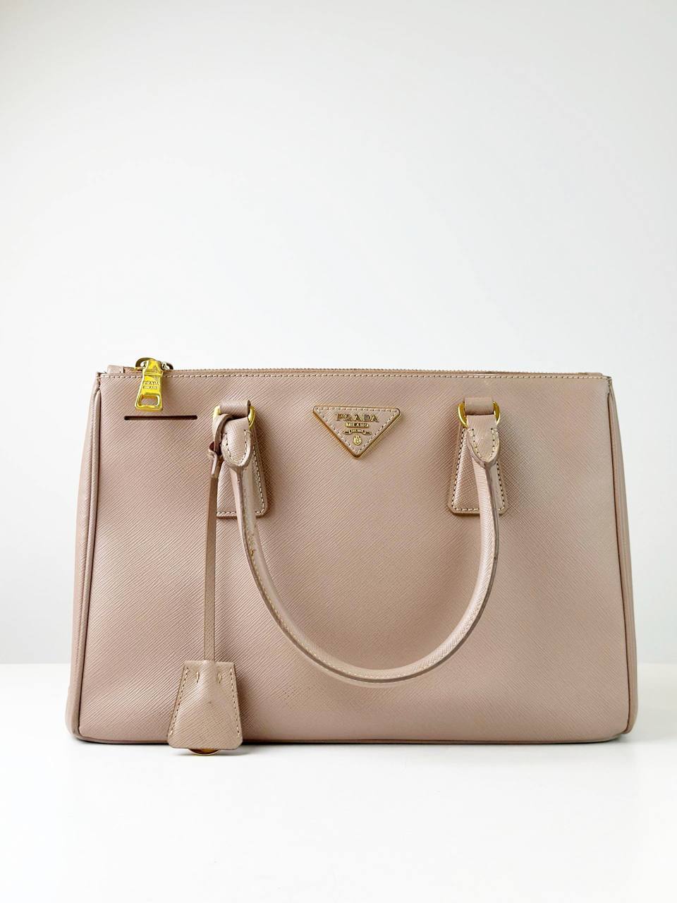 PRADA GALLERIA SAFFIANO LEATHER SMALL LIGHT PINK TOP HANDLE BAG
