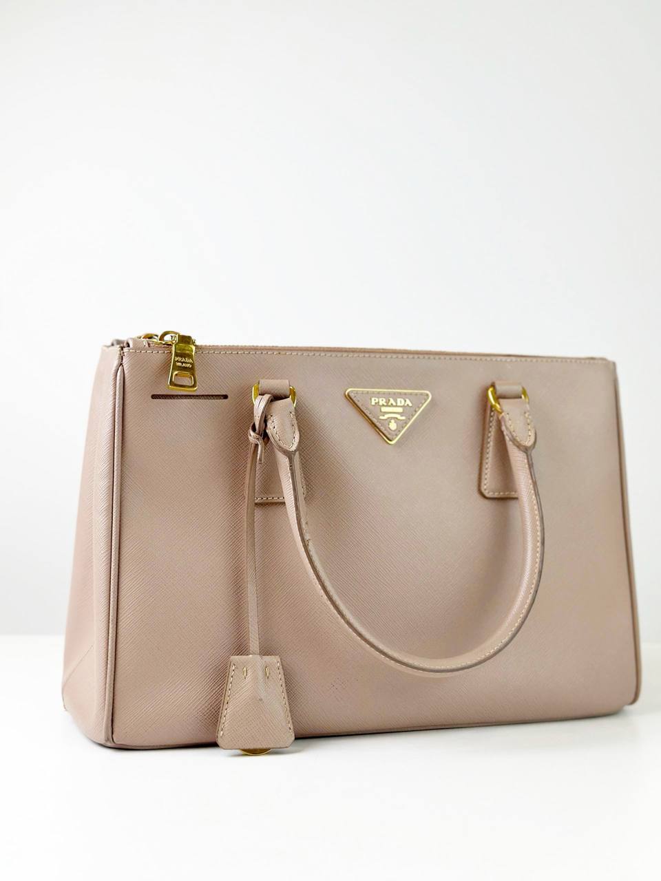 PRADA GALLERIA SAFFIANO LEATHER SMALL LIGHT PINK TOP HANDLE BAG