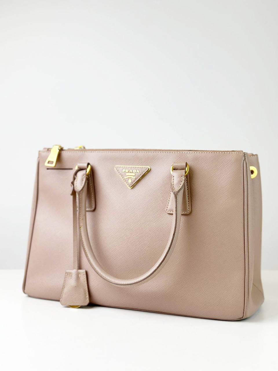 PRADA GALLERIA SAFFIANO LEATHER SMALL LIGHT PINK TOP HANDLE BAG