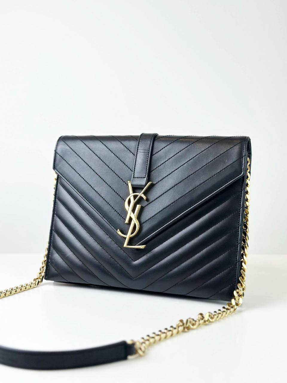 YSL ENVELOPE BLACK CHAIN SHOULDER BAG