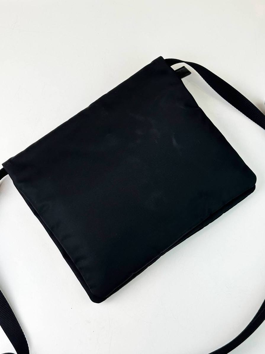 PRADA BLACK NYLON MESSENGER BAG