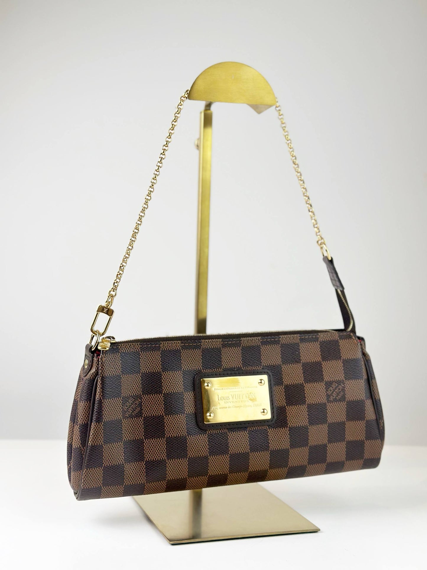 LOUIS VUITTON DAMIER EBENE EVA CHAIN SHOULDER BAG