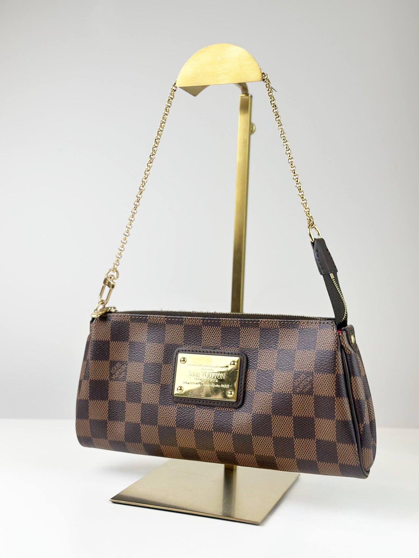 LOUIS VUITTON DAMIER EBENE EVA CHAIN SHOULDER BAG