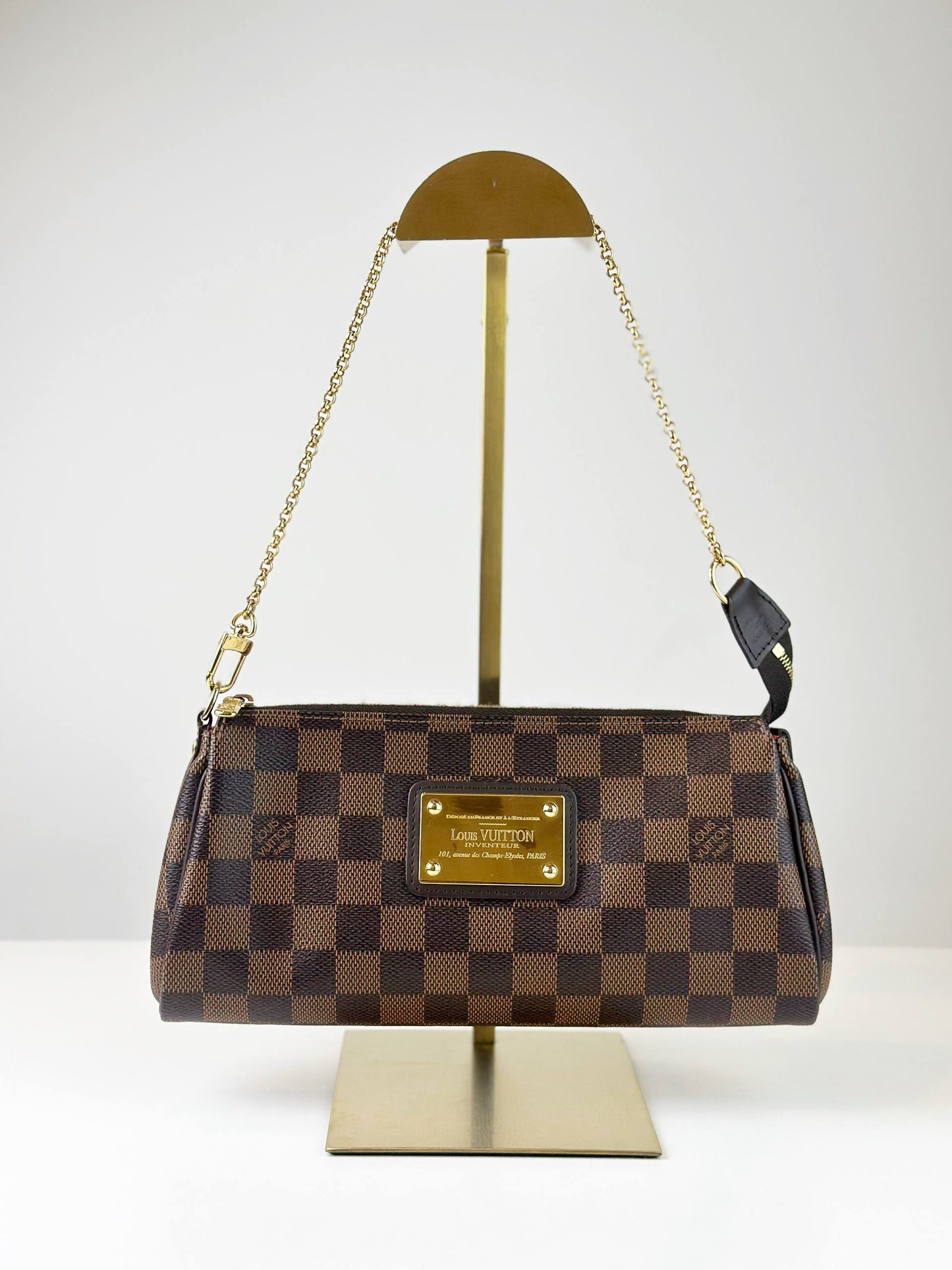 LOUIS VUITTON DAMIER EBENE EVA CHAIN SHOULDER BAG