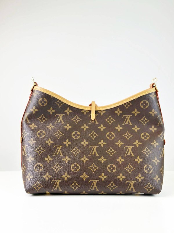LOUIS VUITTON MONOGRAM CARRYALL PM SHOULDER BAG WITH POUCH FULL SET