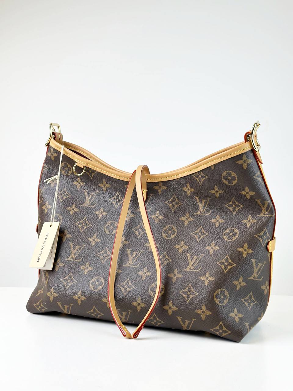 LOUIS VUITTON MONOGRAM CARRYALL PM SHOULDER BAG WITH POUCH FULL SET