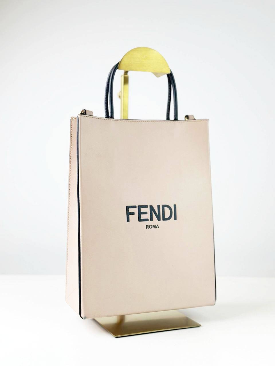 FENDI VERTICAL PINK SHOPPING TOTE BAG