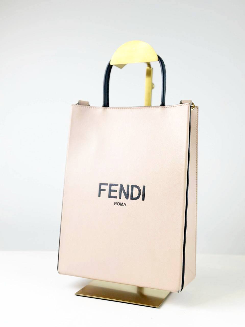 FENDI VERTICAL PINK SHOPPING TOTE BAG
