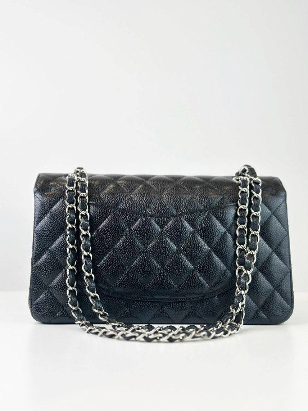 CHANEL CLASSIC FLAP CAVIAR BLACK MEDIUM SHOULDER BAG SHW