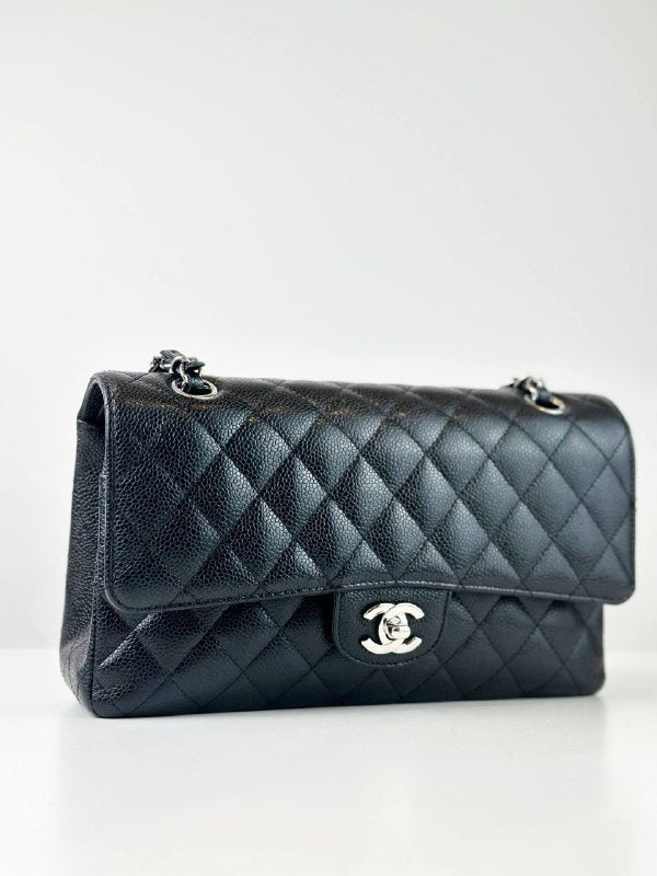CHANEL CLASSIC FLAP CAVIAR BLACK MEDIUM SHOULDER BAG SHW