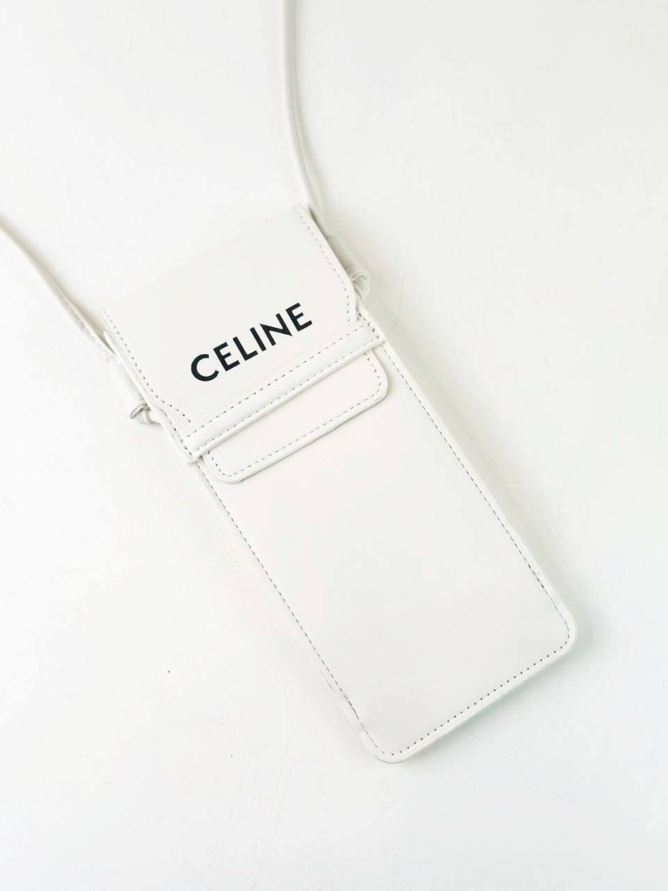 CELINE WHITE POUCH CROSSBODY BAG