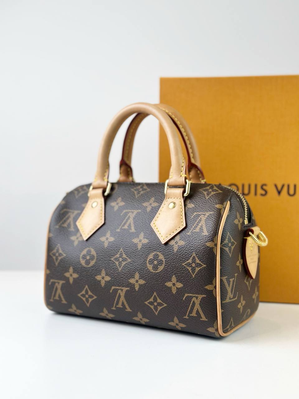 LOUIS VUITTON SPEEDY BANDOULIERE 20 MONOGRAM TOP HANDLE BAG WITH STRAP