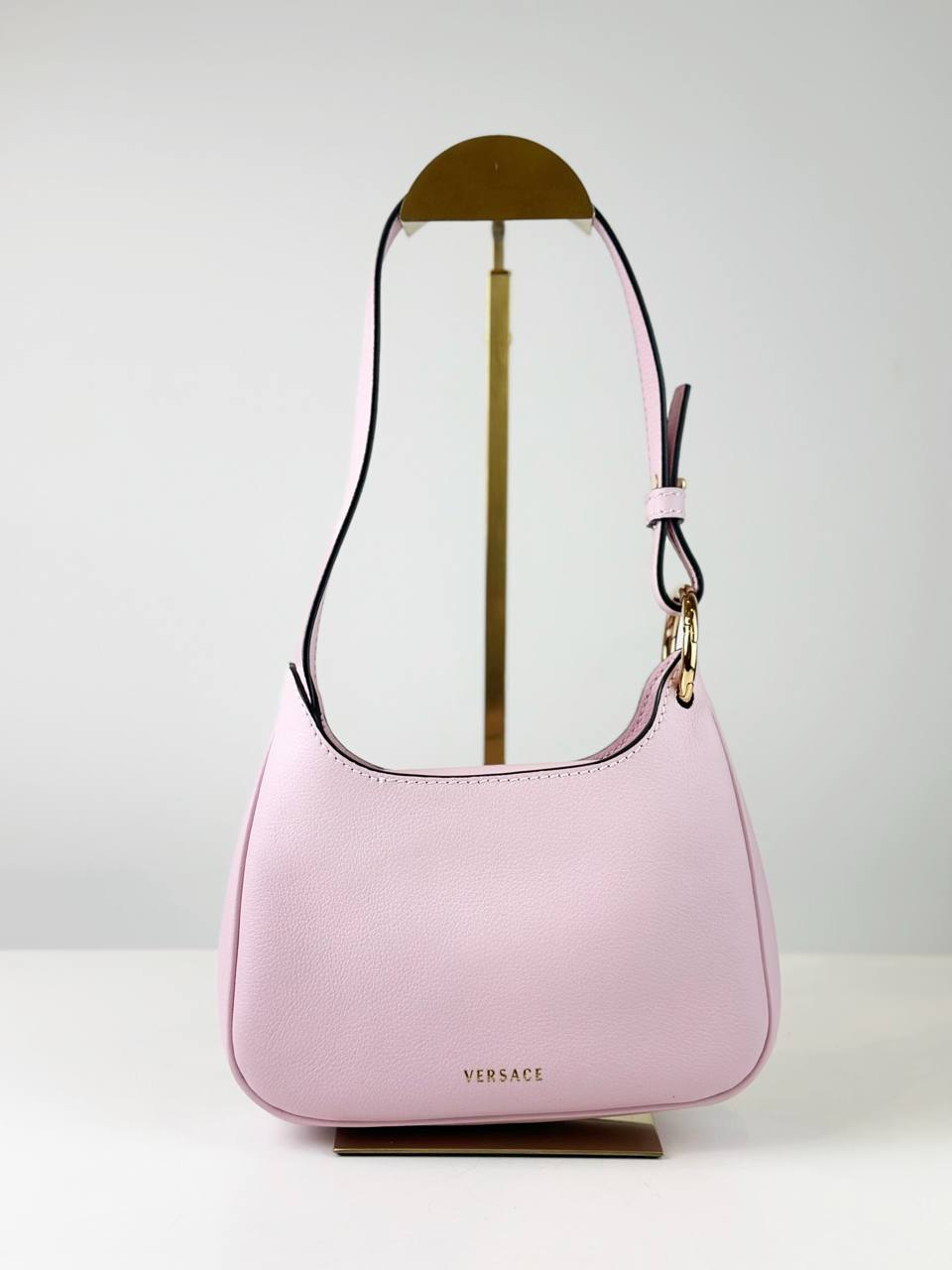 VERSACE MEDUSA SMALL PINK HOBO SHOULDER BAG WITH STRAP