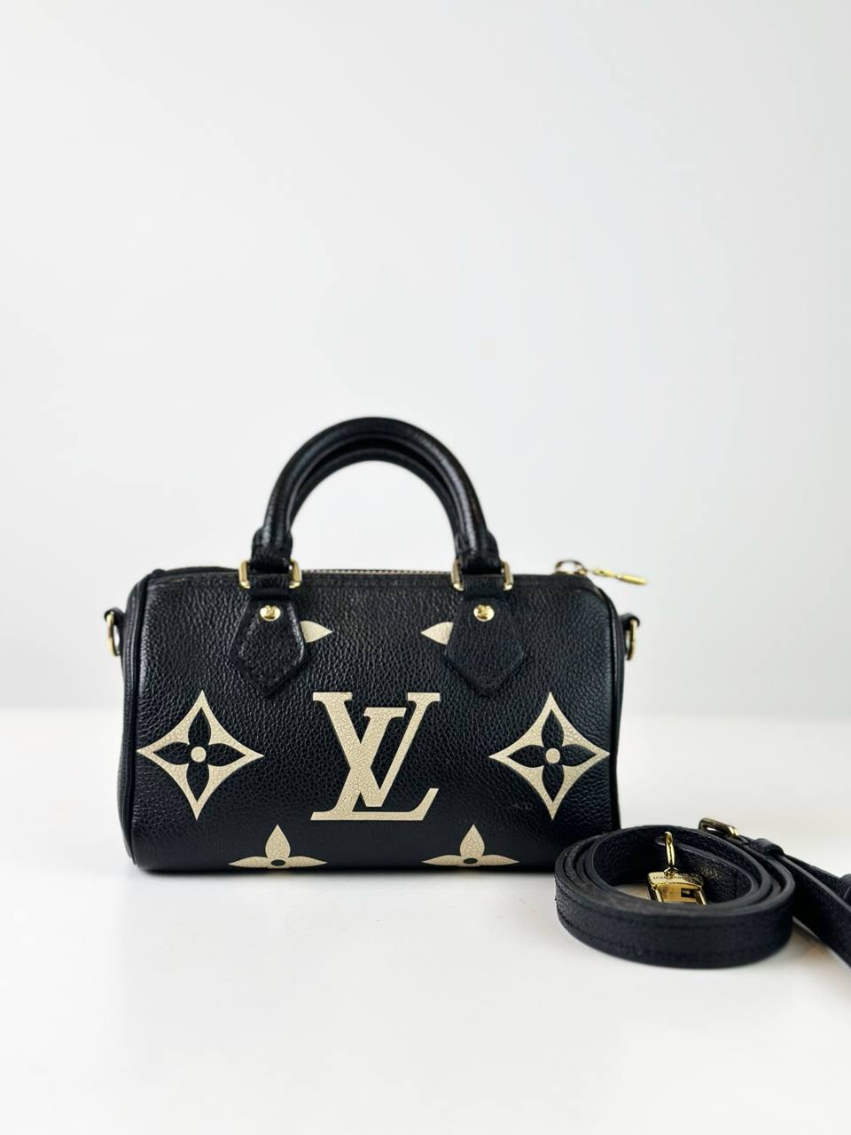 LOUIS VUITTON NANO SPEEDY BICOLOR CROSSBODY BAG