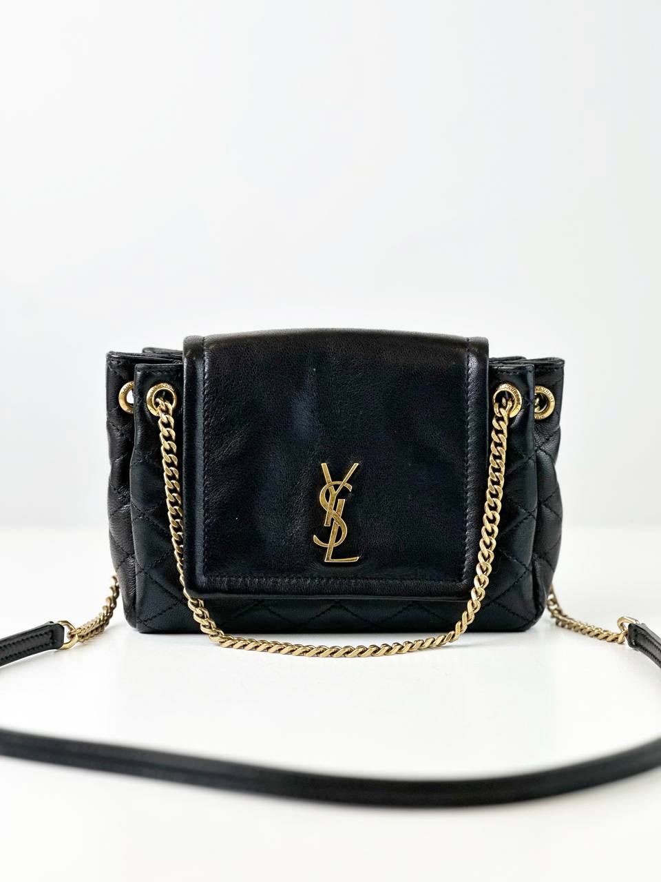 YSL MINI NOLITA BLACK CROSSBODY BAG GHW