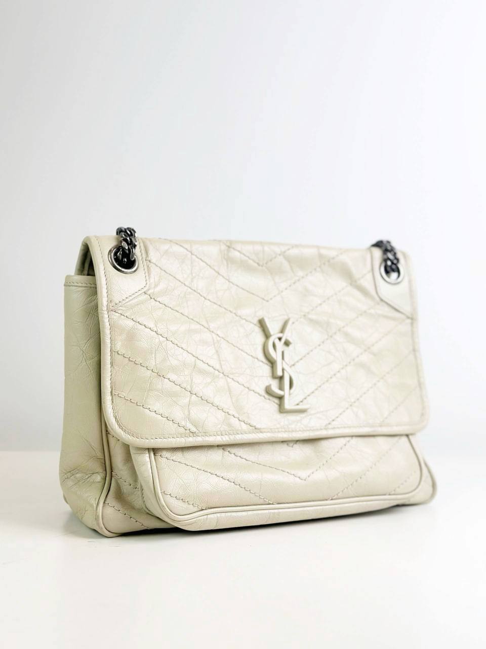 YSL NIKI CREAM MEDIUM CHAIN SHOULDER BAG