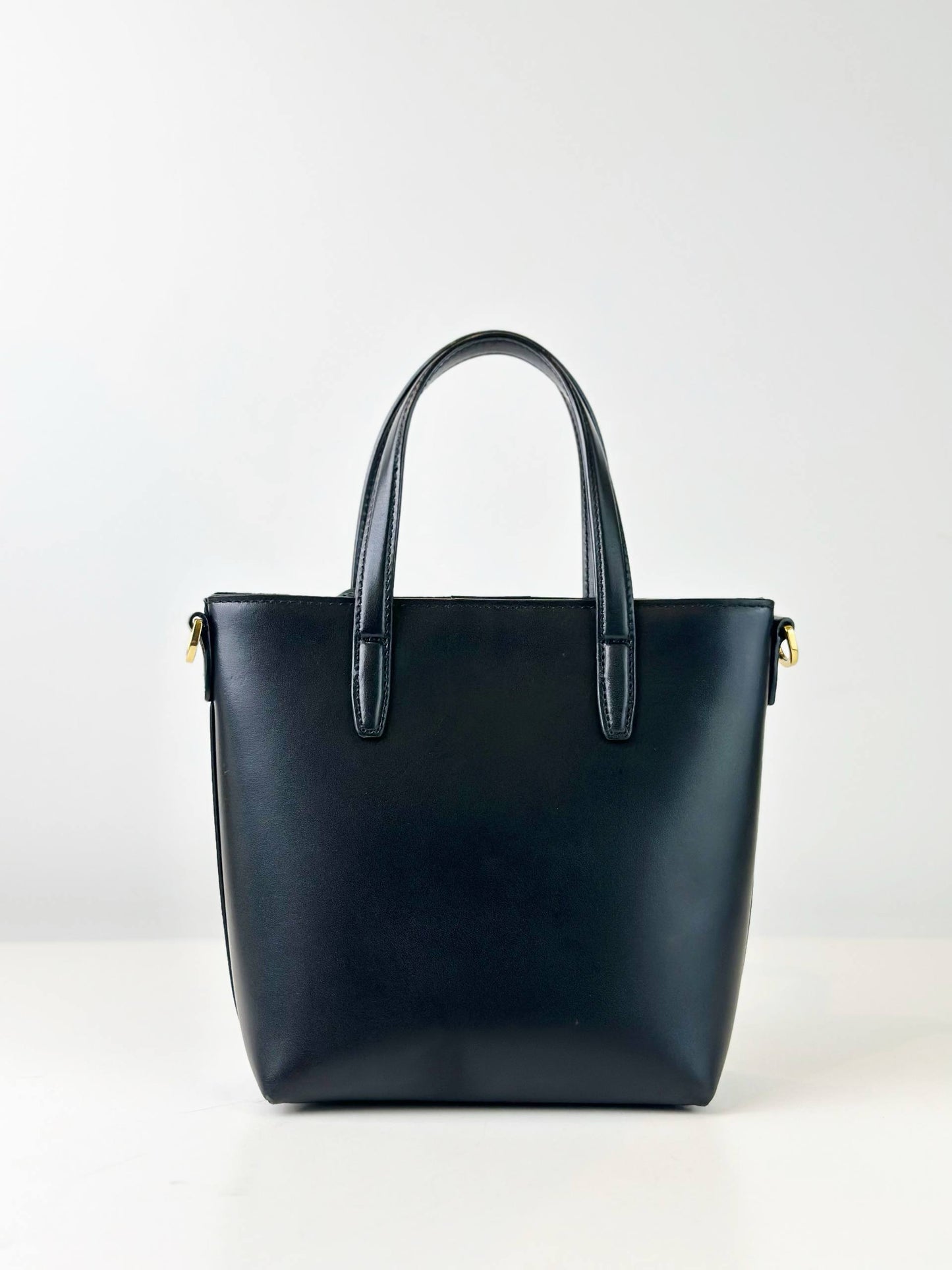YSL BLACK SHOPPING TOY TOTE BAG WITH STRAP