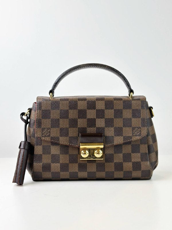 LOUIS VUITTON DAMIER EBENE CROISETTE PM HANDBAG WITH STRAP