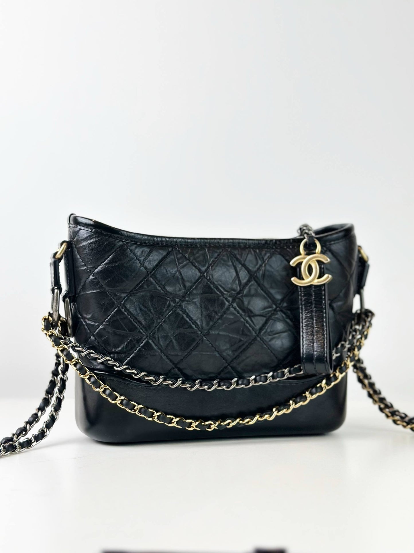 CHANEL GABRIELLE HOBO BLACK SMALL SHOULDER BAG