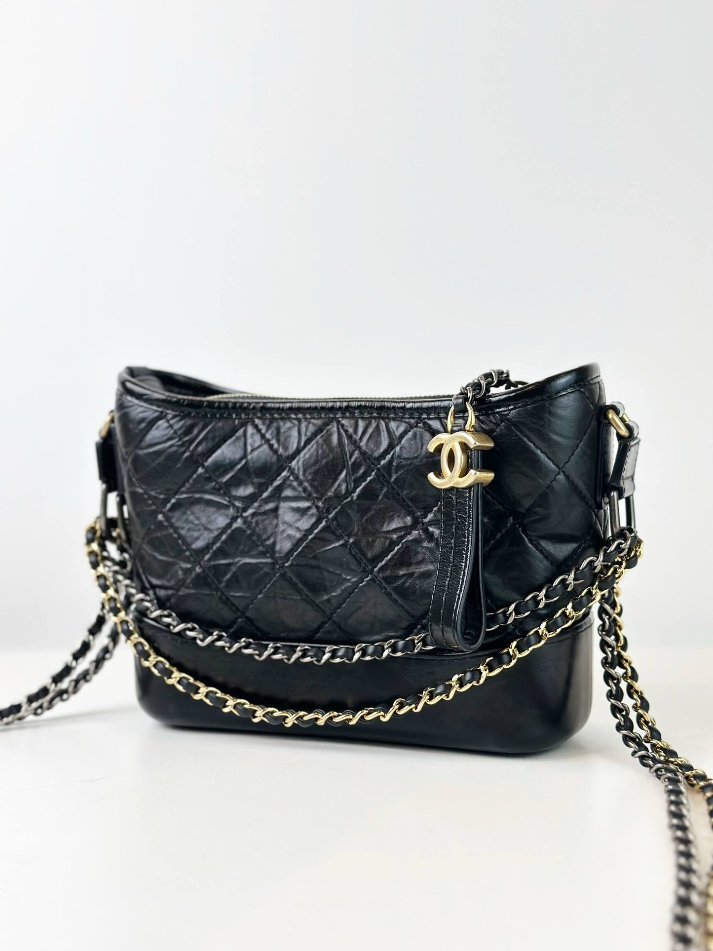CHANEL GABRIELLE HOBO BLACK SMALL SHOULDER BAG