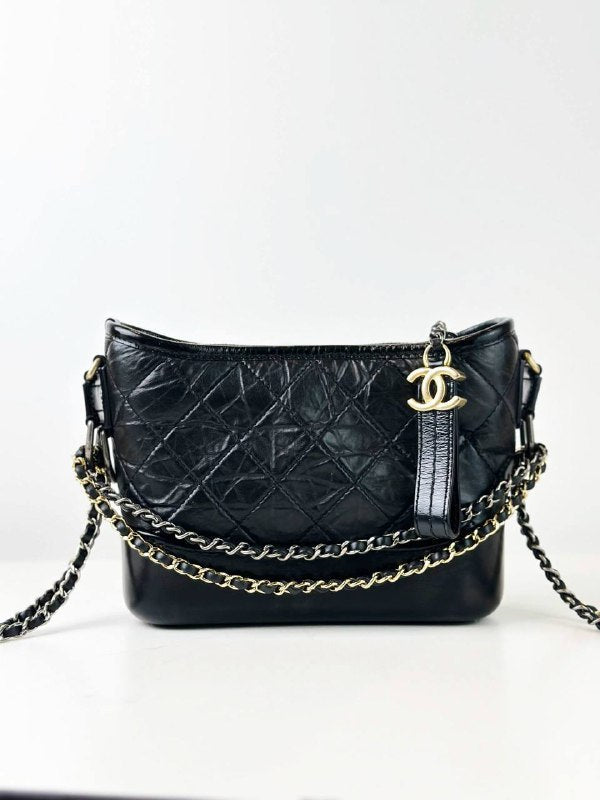 CHANEL GABRIELLE HOBO BLACK SMALL SHOULDER BAG