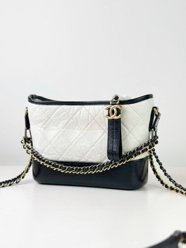 CHANEL GABRIELLE HOBO WHITE SMALL SHOULDER BAG