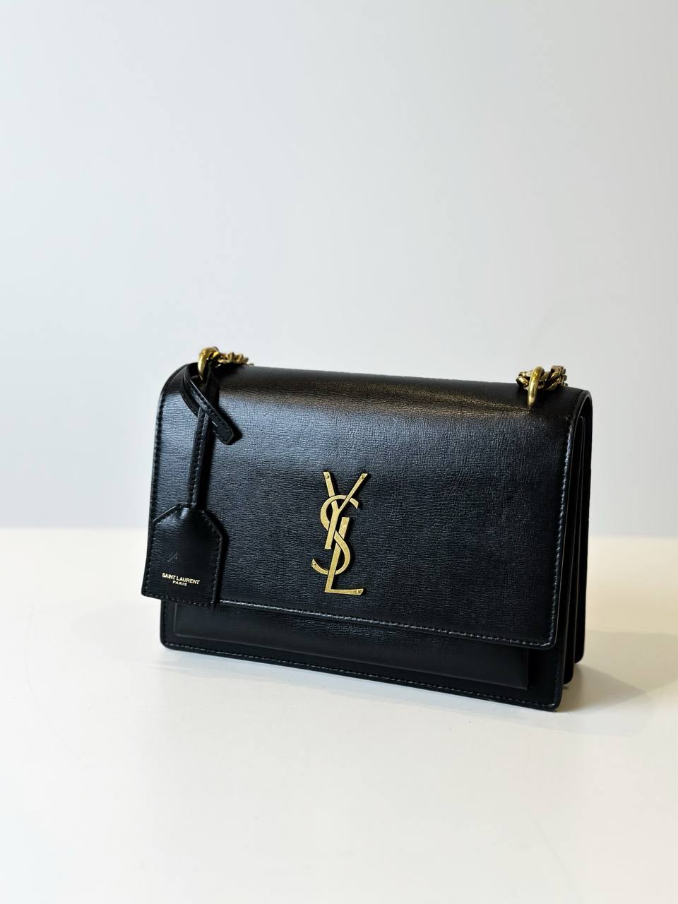 YSL SUNSET BLACK SHOULDER BAG GHW