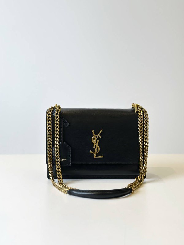 YSL SUNSET BLACK SHOULDER BAG GHW