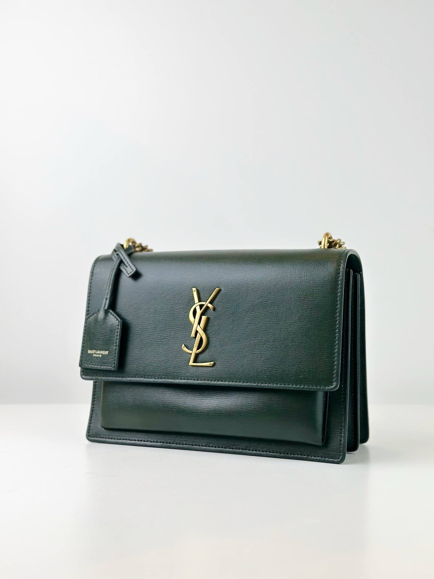 YSL SUNSET GREEN SHOULDER BAG GHW