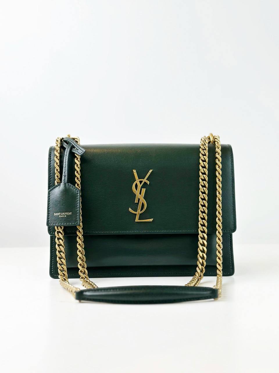 YSL SUNSET GREEN SHOULDER BAG GHW