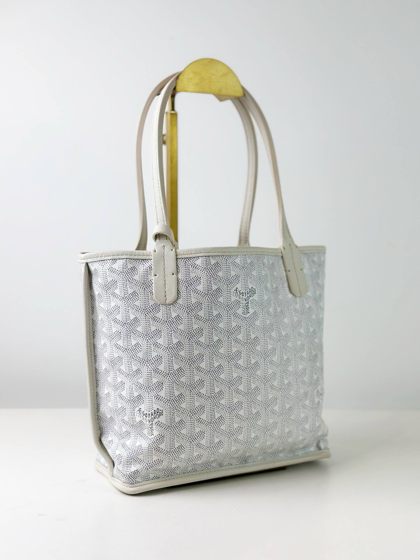 GOYARD ANJOU MINI WHITE TOTE BAG