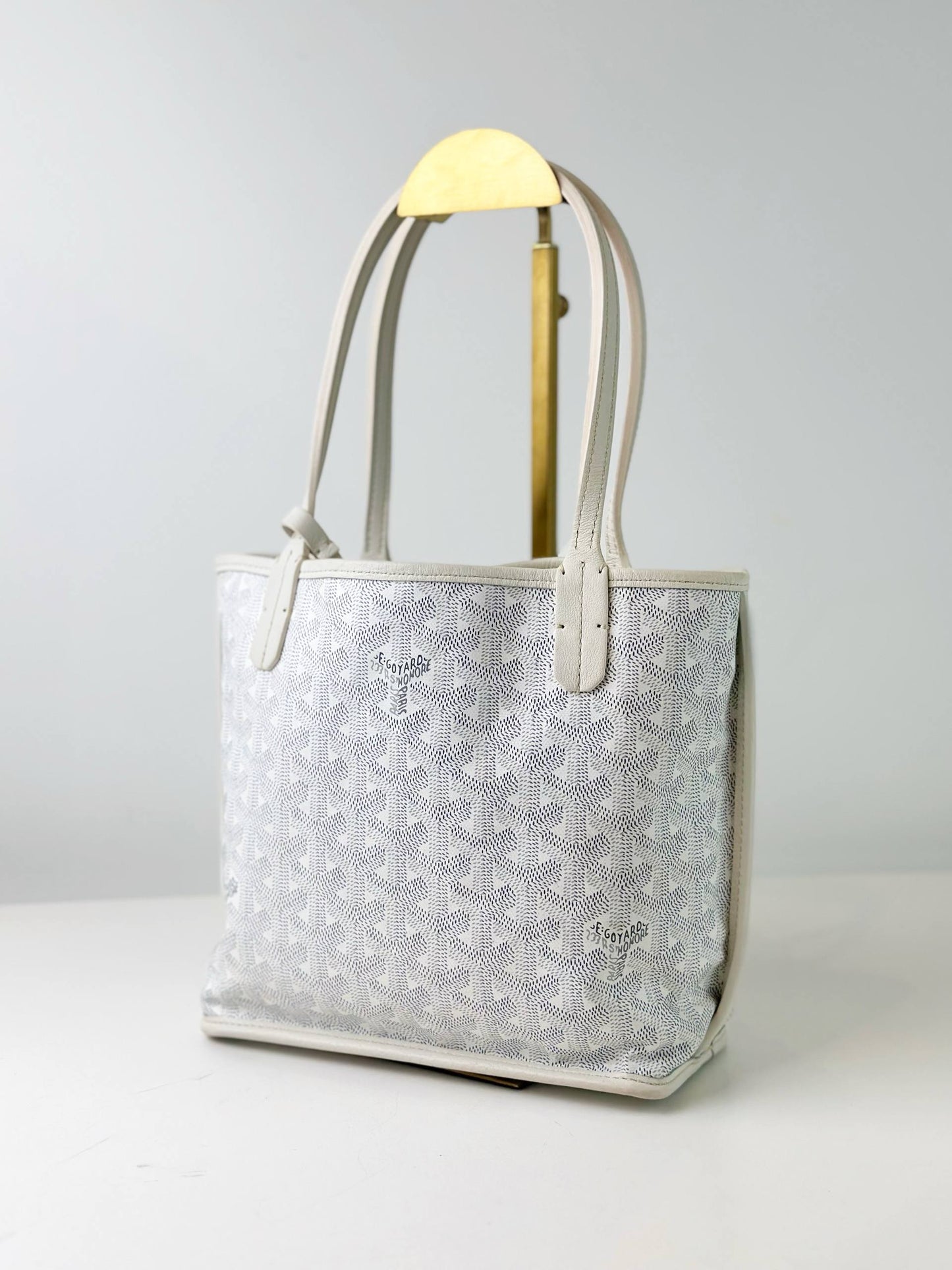 GOYARD ANJOU MINI WHITE TOTE BAG