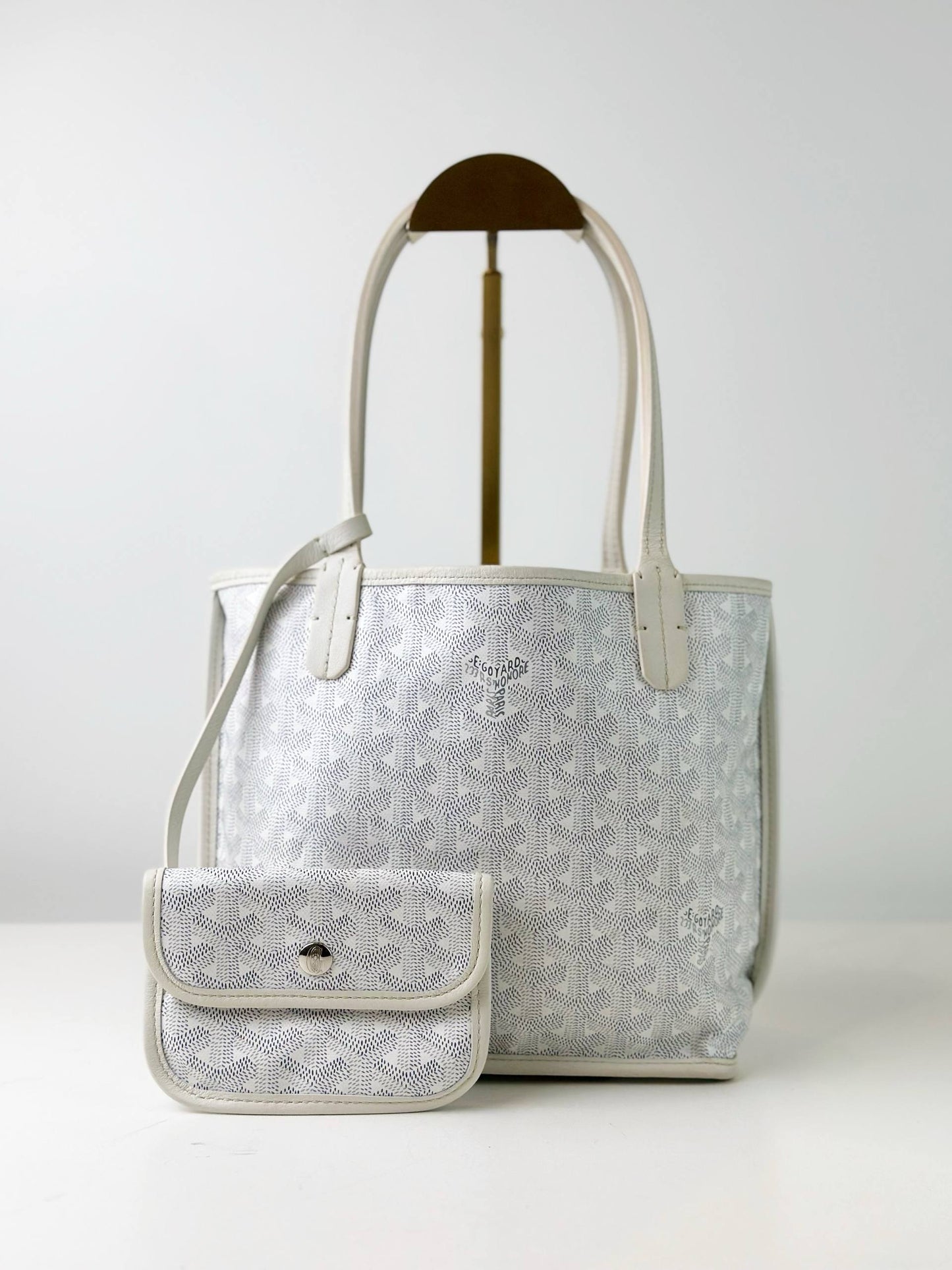 GOYARD ANJOU MINI WHITE TOTE BAG