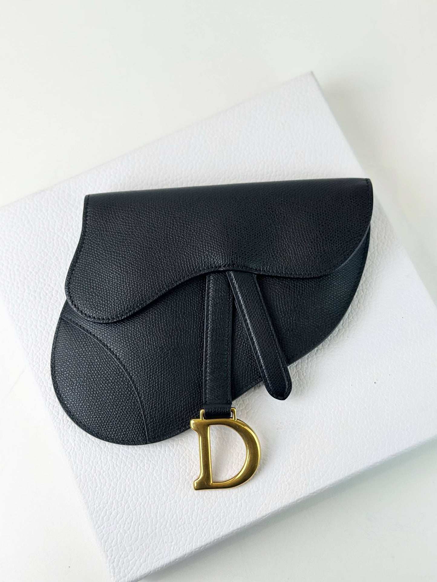 DIOR BLACK SADDLE POUCH BELT BAG