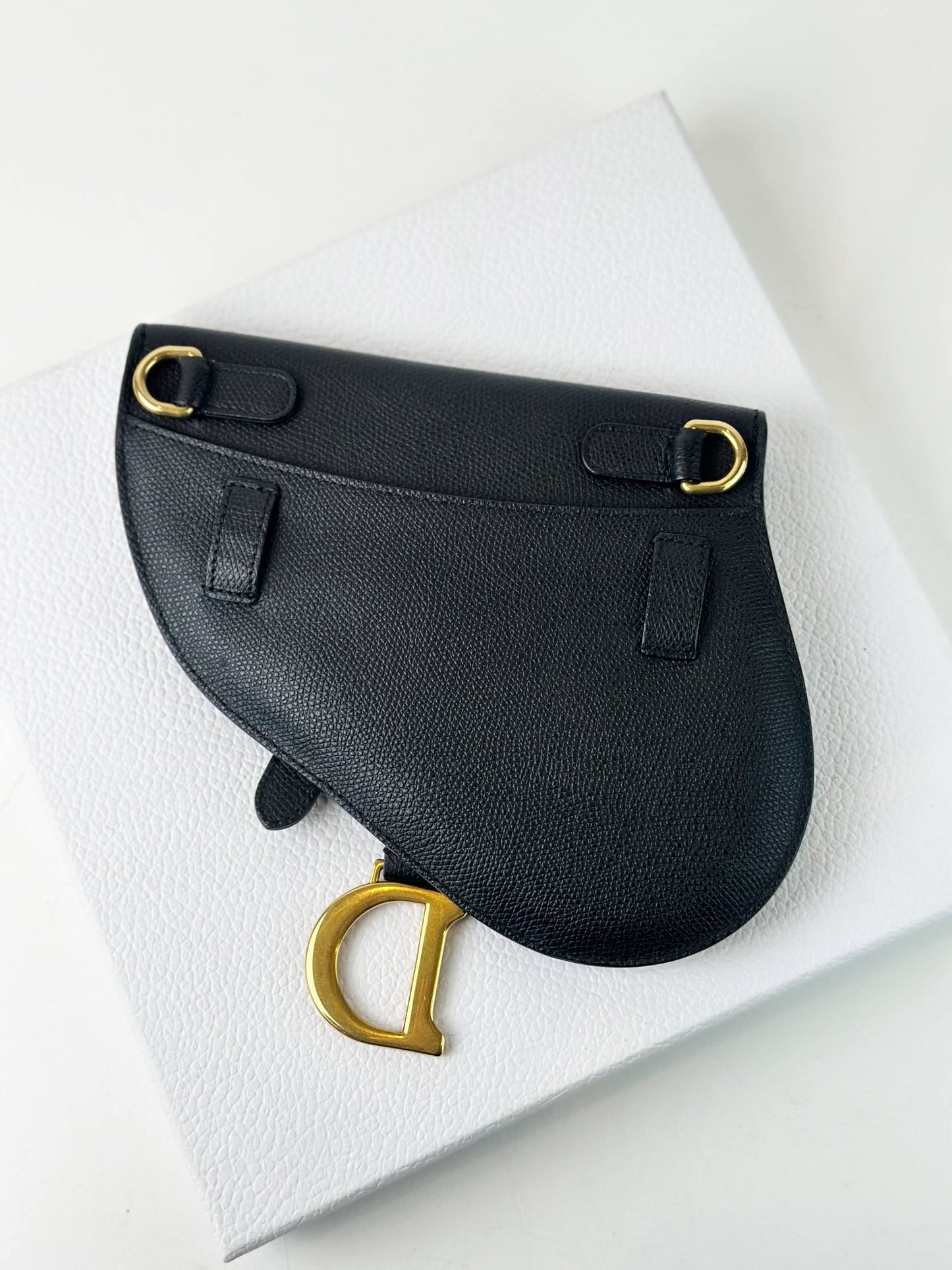 DIOR BLACK SADDLE POUCH BELT BAG
