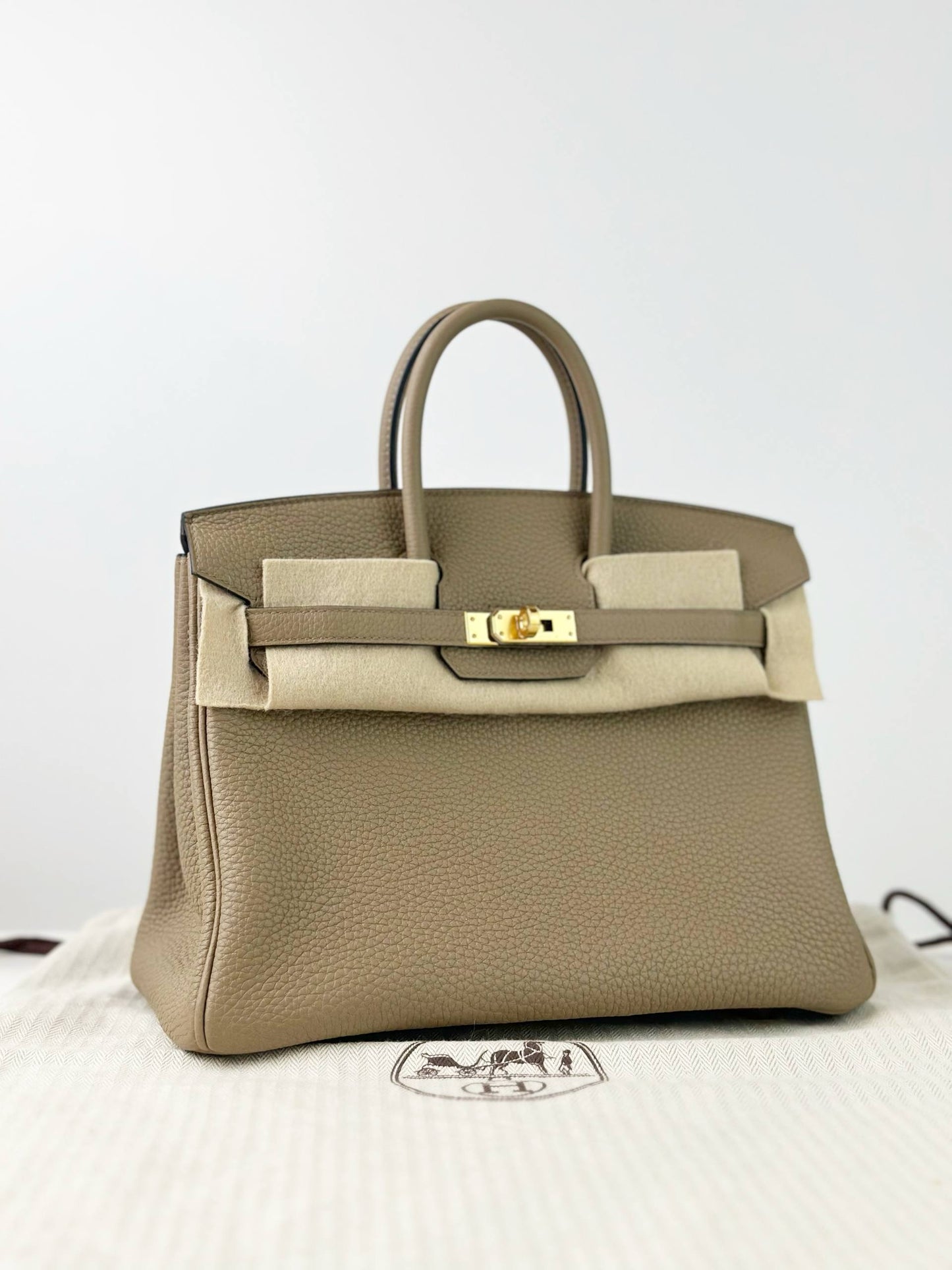 HERMES BIRKIN 25 BEIGE MARFA HANDBAG GHW