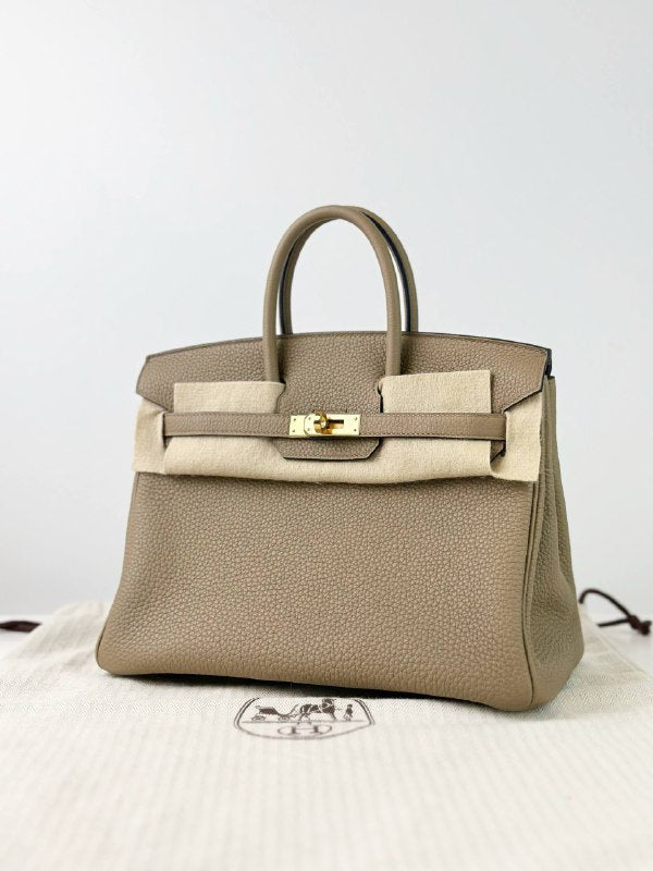 HERMES BIRKIN 25 BEIGE MARFA HANDBAG GHW