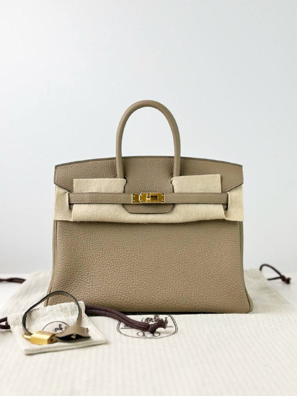 HERMES BIRKIN 25 BEIGE MARFA HANDBAG GHW
