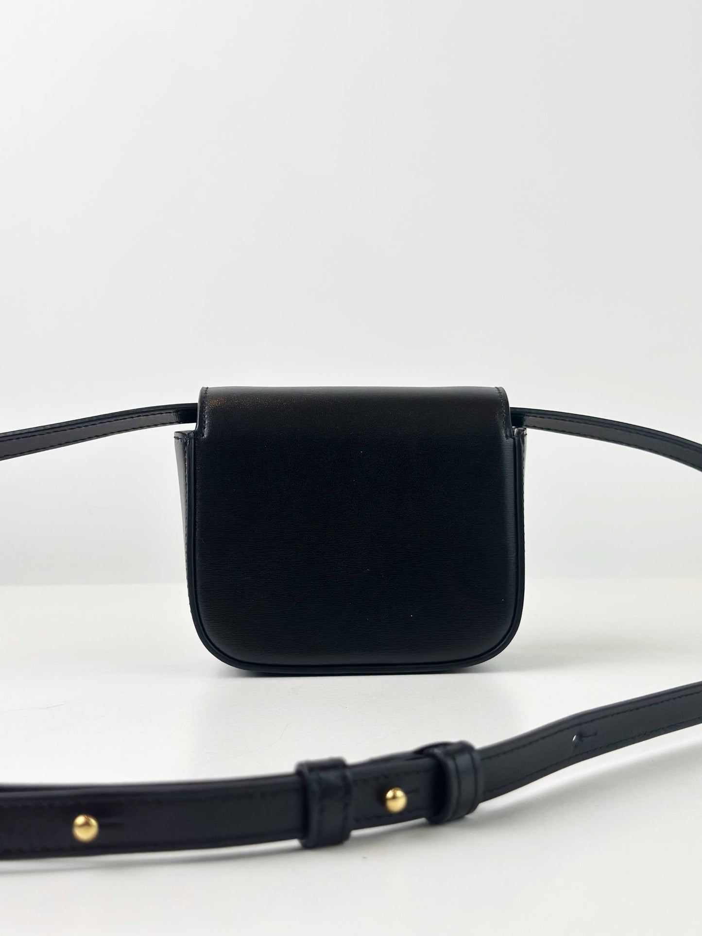 CELINE TRIOMPHE MINI BLACK CALFSKIN CROSSBODY BAG