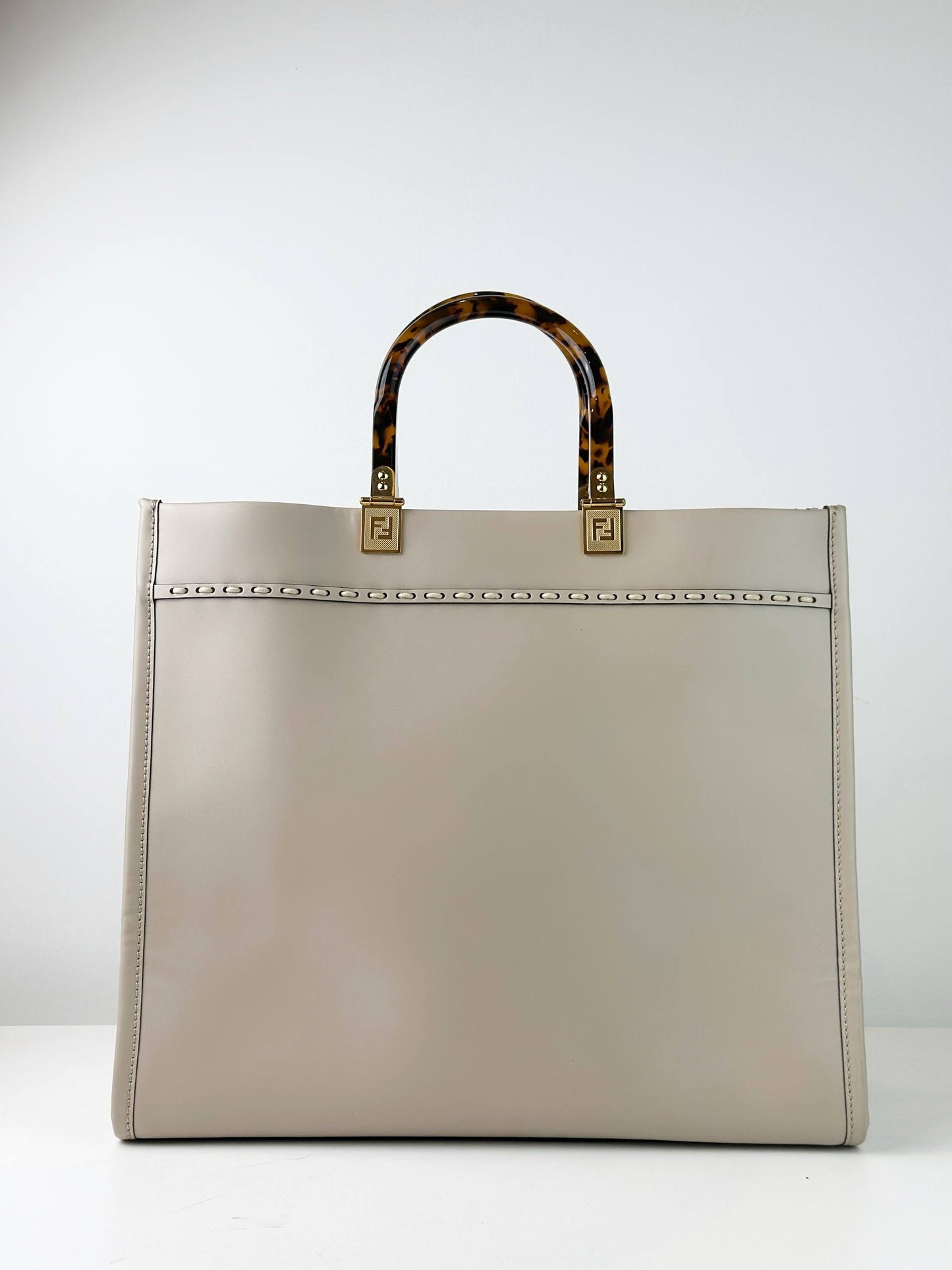 FENDI SUNSHINE EXOTIC LEATHER MEDIUM SHOPPER TOTE BAG