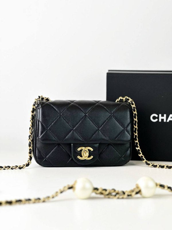 CHANEL 24S MINI FLAP BLACK CROSSBODY BAG