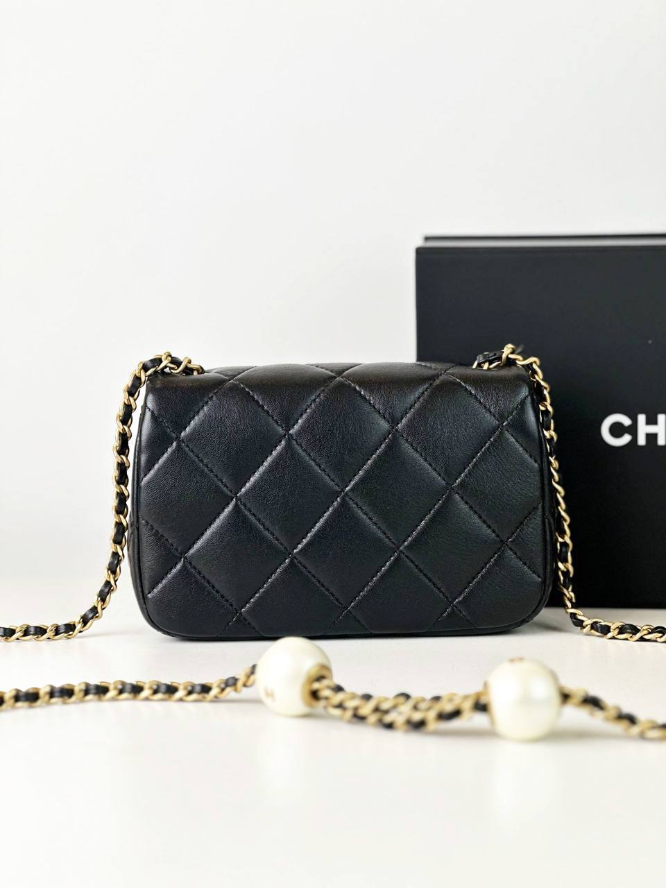CHANEL 24S MINI FLAP BLACK CROSSBODY BAG