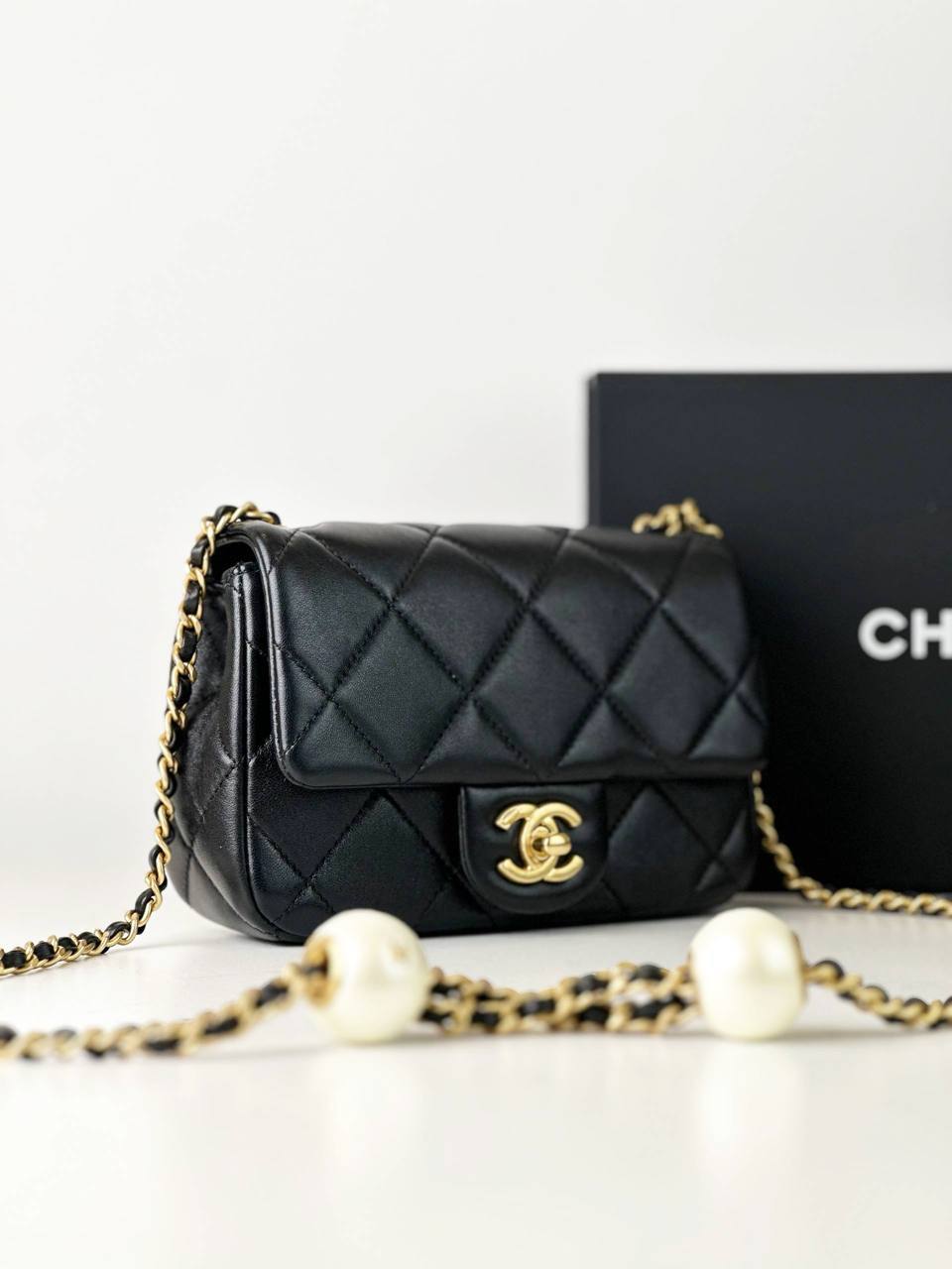 CHANEL 24S MINI FLAP BLACK CROSSBODY BAG