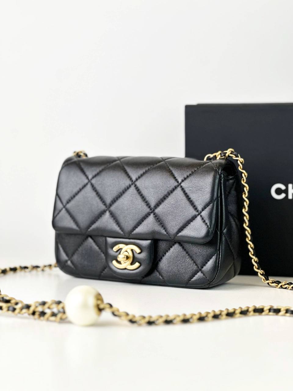 CHANEL 24S MINI FLAP BLACK CROSSBODY BAG