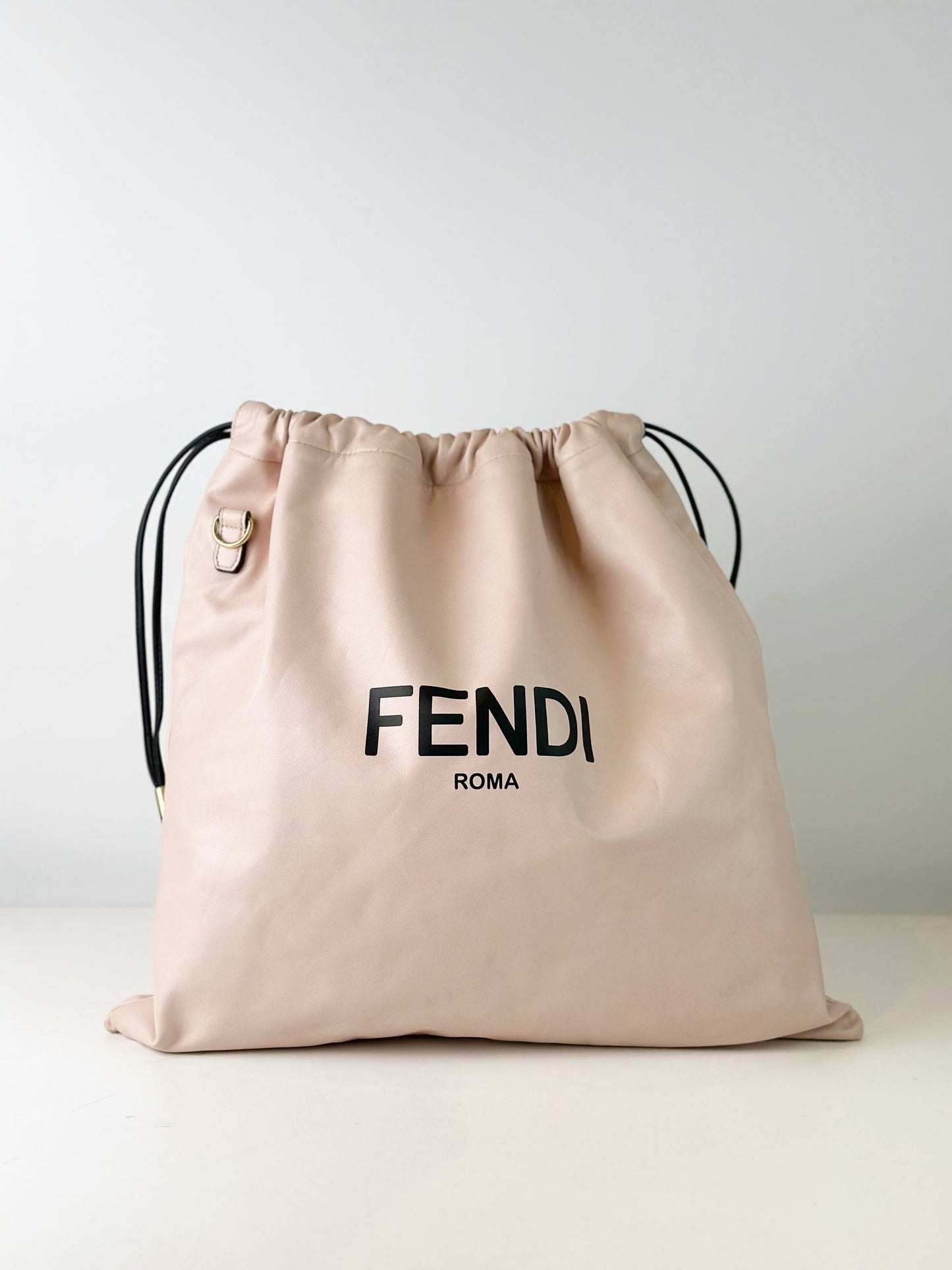 FENDI LOGO PINK DRAWSTRING CROSSBODY BAG