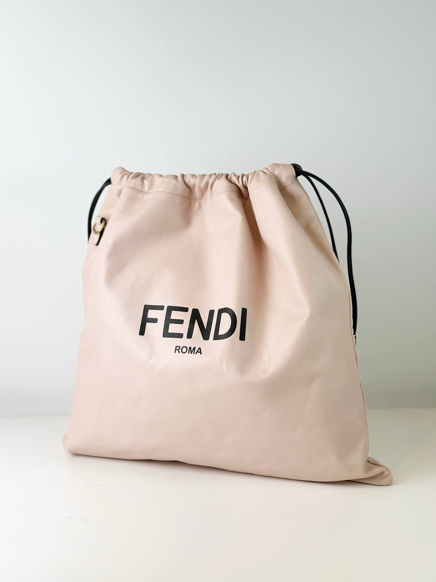 FENDI LOGO PINK DRAWSTRING CROSSBODY BAG