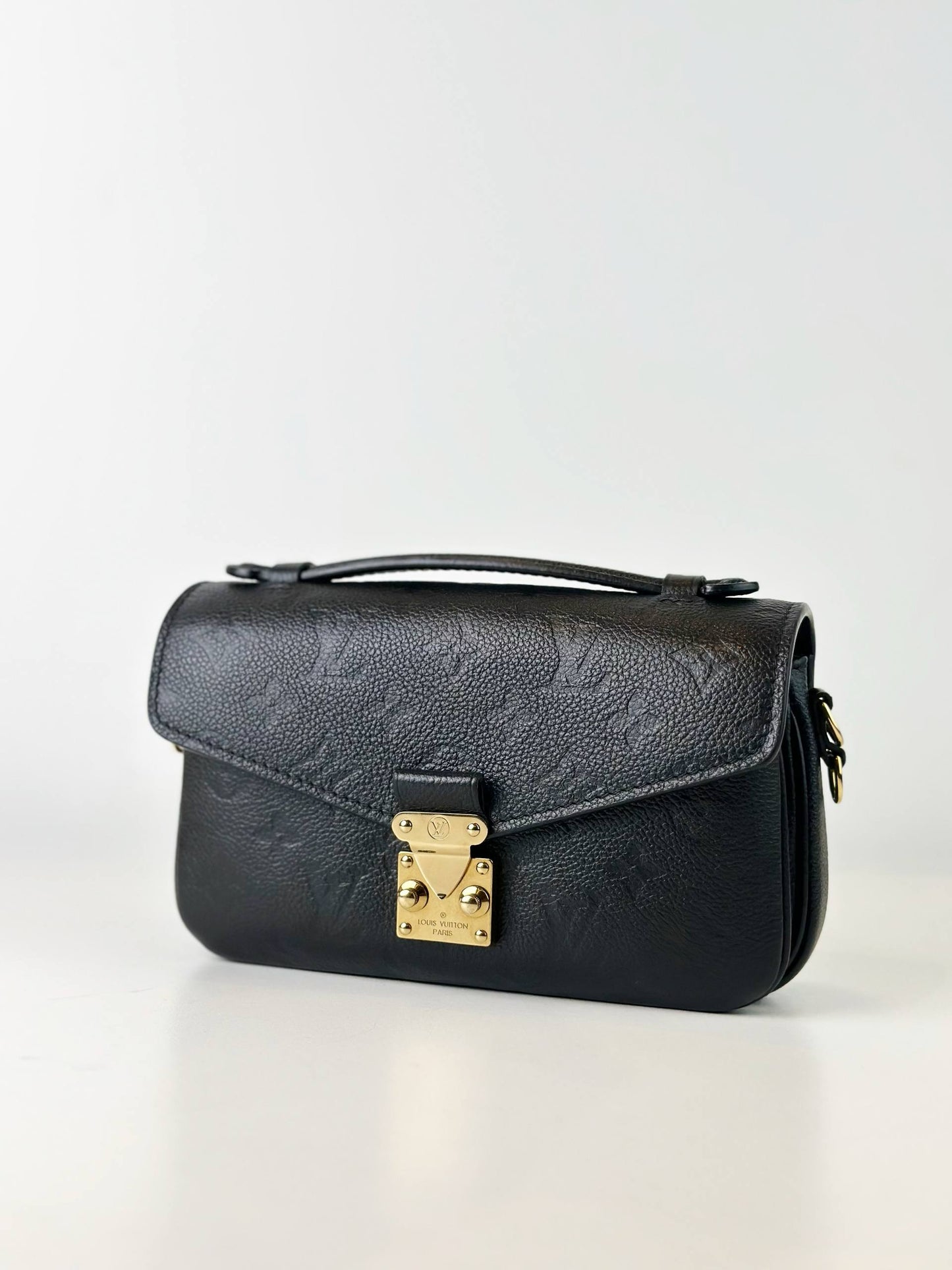 LOUIS VUITTON POCHETTE EAST WEST METIS BLACK MONOGRAM EMPREINTE CROSSBODY BAG