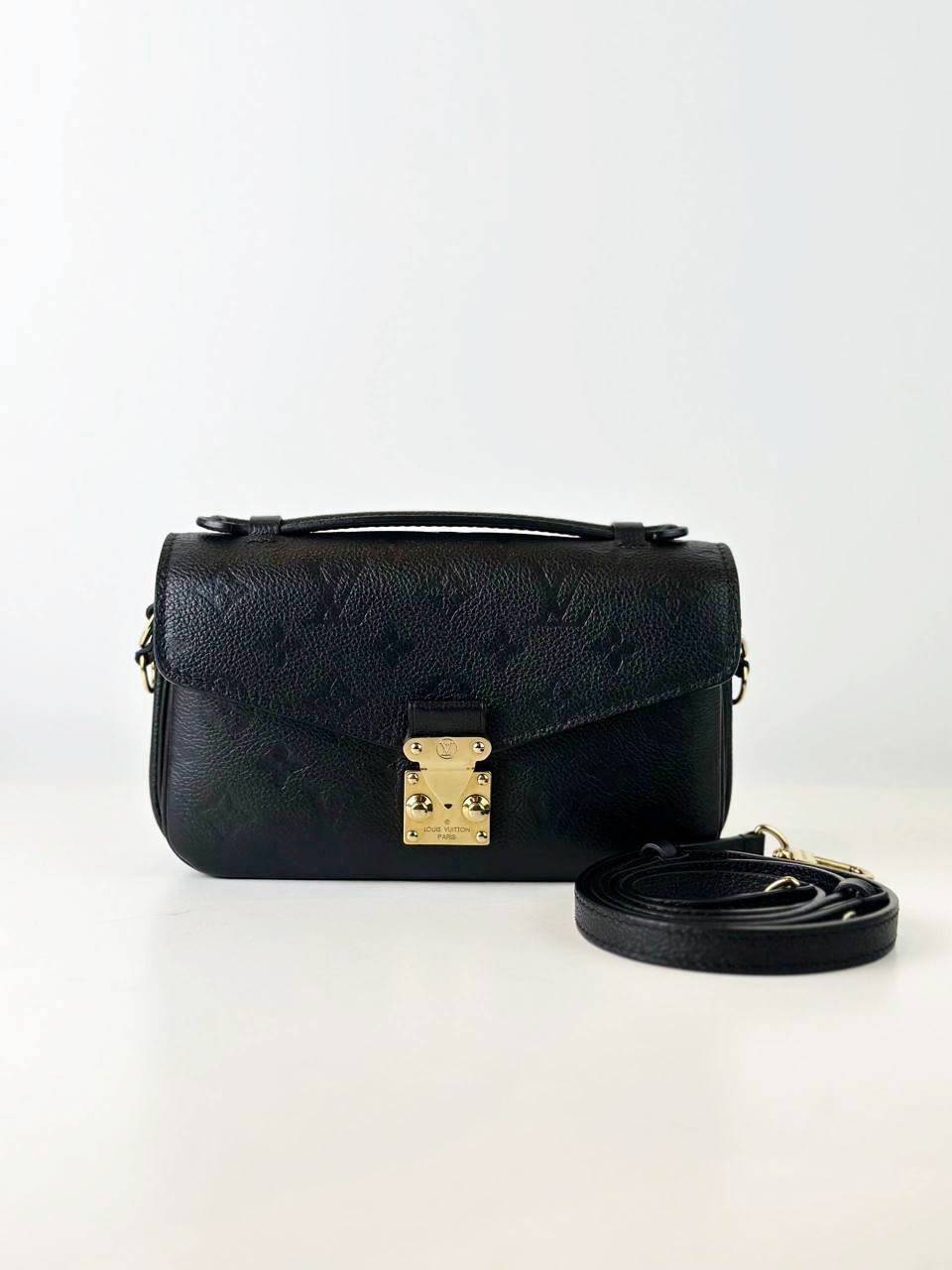 LOUIS VUITTON POCHETTE EAST WEST METIS BLACK MONOGRAM EMPREINTE CROSSBODY BAG