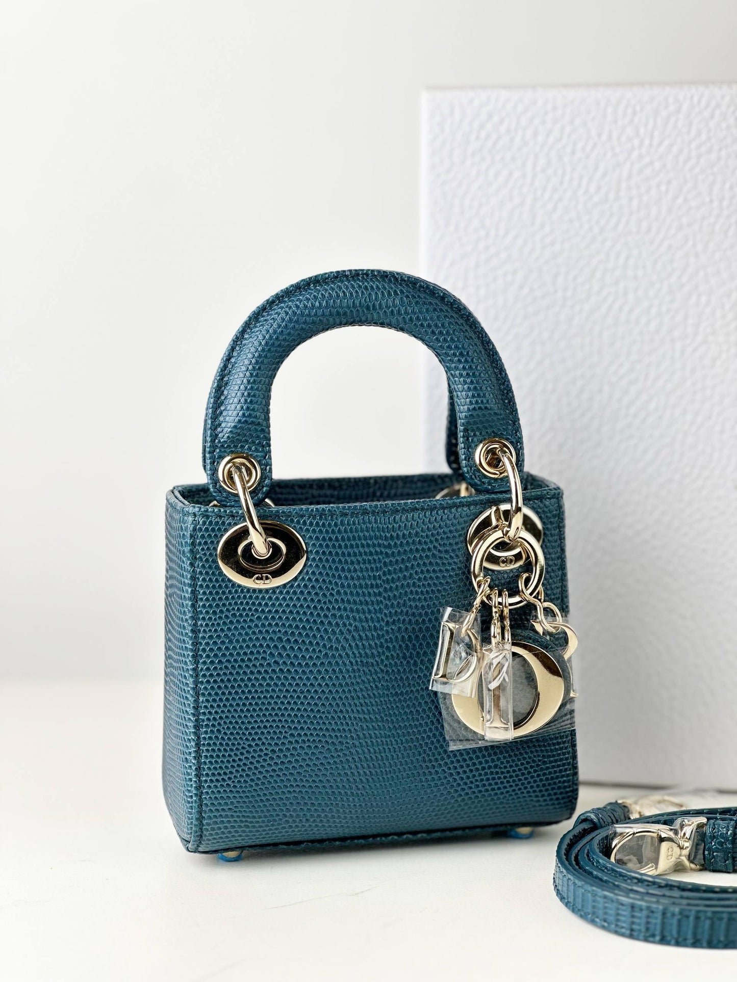 DIOR LADY DIOR MICRO LIZARD CROSSBODY BAG