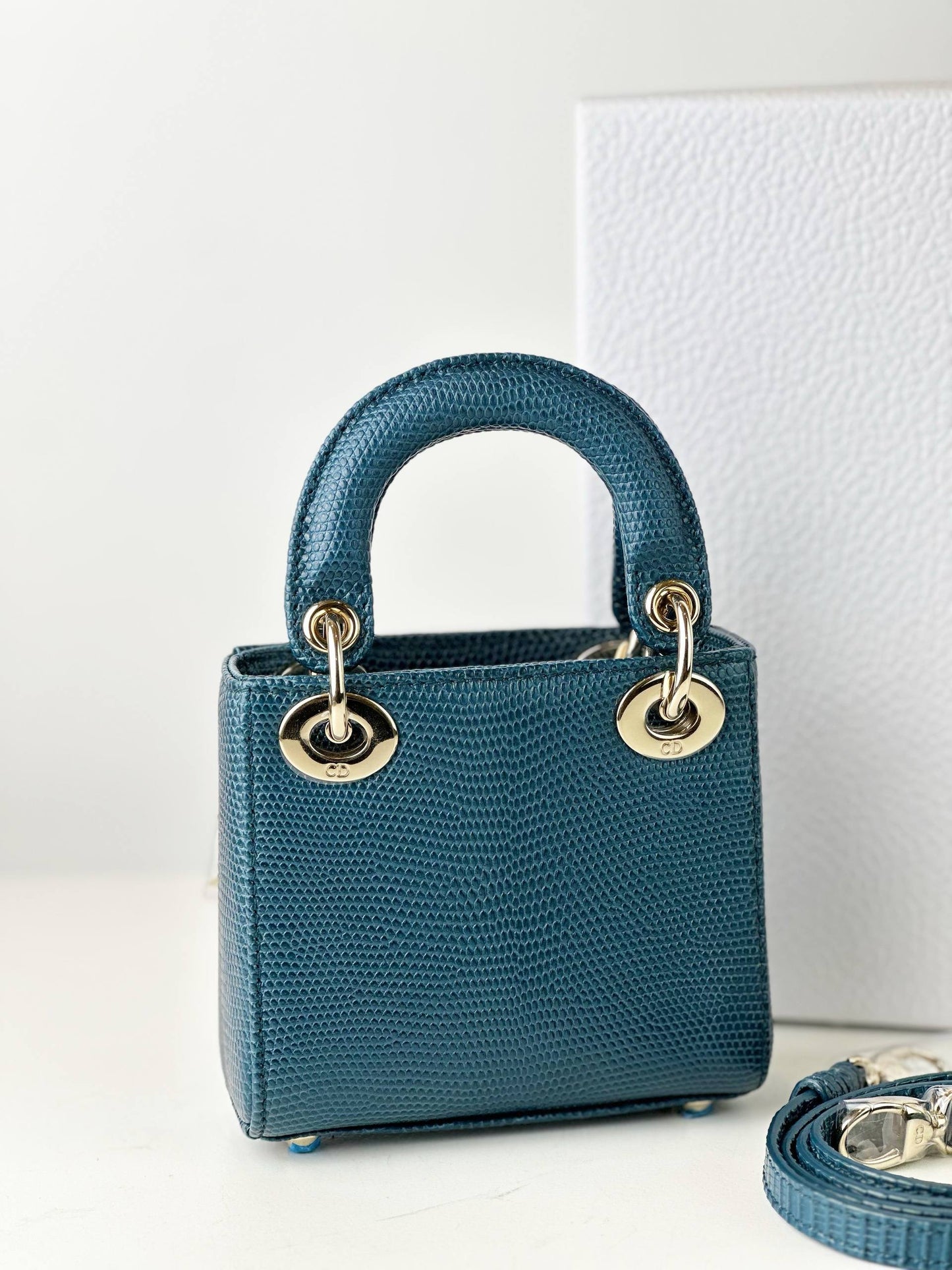 DIOR LADY DIOR MICRO LIZARD CROSSBODY BAG